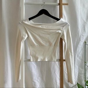 DYNAMITE Off-The-Shoulder Sweater